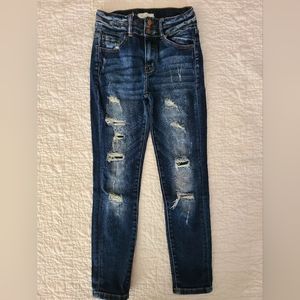 Size 14 Big girl Kancan distressed jeans